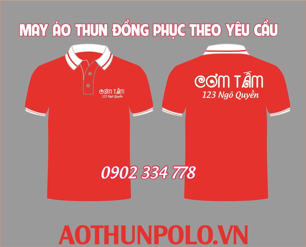 áo thun quán cơm tấm màu đỏ
